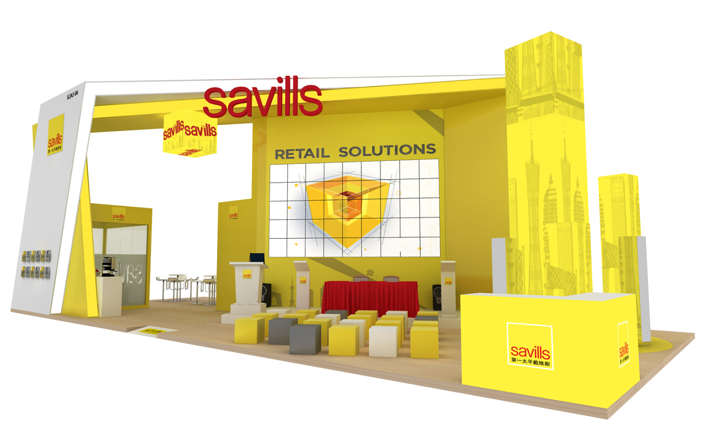 Savills進博會展臺設(shè)計搭建